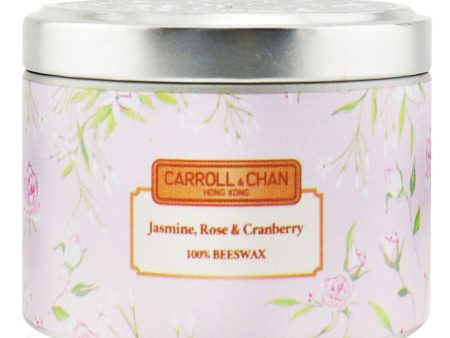 The Candle Company (Carroll & Chan) 100% Beeswax Tin Candle - Jasmine Rose Cranberry  (8x6) cm Fashion