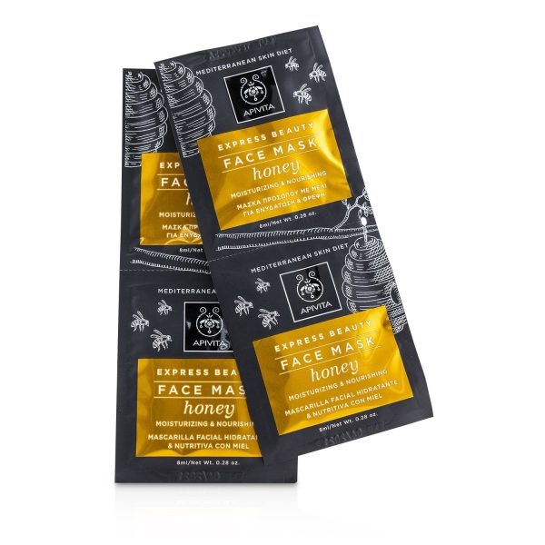 Apivita Express Beauty Face Mask with Honey (Moisturizing & Nourishing)  6x(2x8ml) Cheap