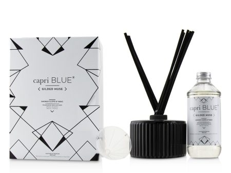 Capri Blue Gilded Muse Reed Diffuser - Smoked Clove & Tabac  230ml 7.75oz Online Sale