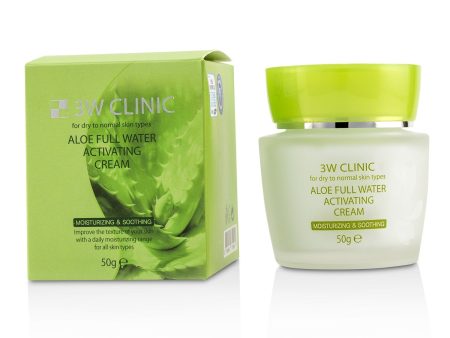 3W Clinic Aloe Full Water Activating Cream - For Dry to Normal Skin Types  50g 1.7oz Online Sale