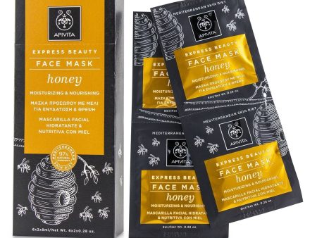 Apivita Express Beauty Face Mask with Honey (Moisturizing & Nourishing)  6x(2x8ml) Cheap