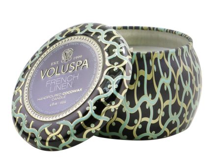 Voluspa Mini Tin Candle - French Linen  113g 4oz For Cheap